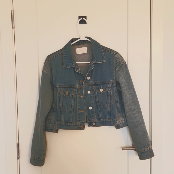 Oak + Fort XS Cropped Denim Jacket - Picture 1 of 1